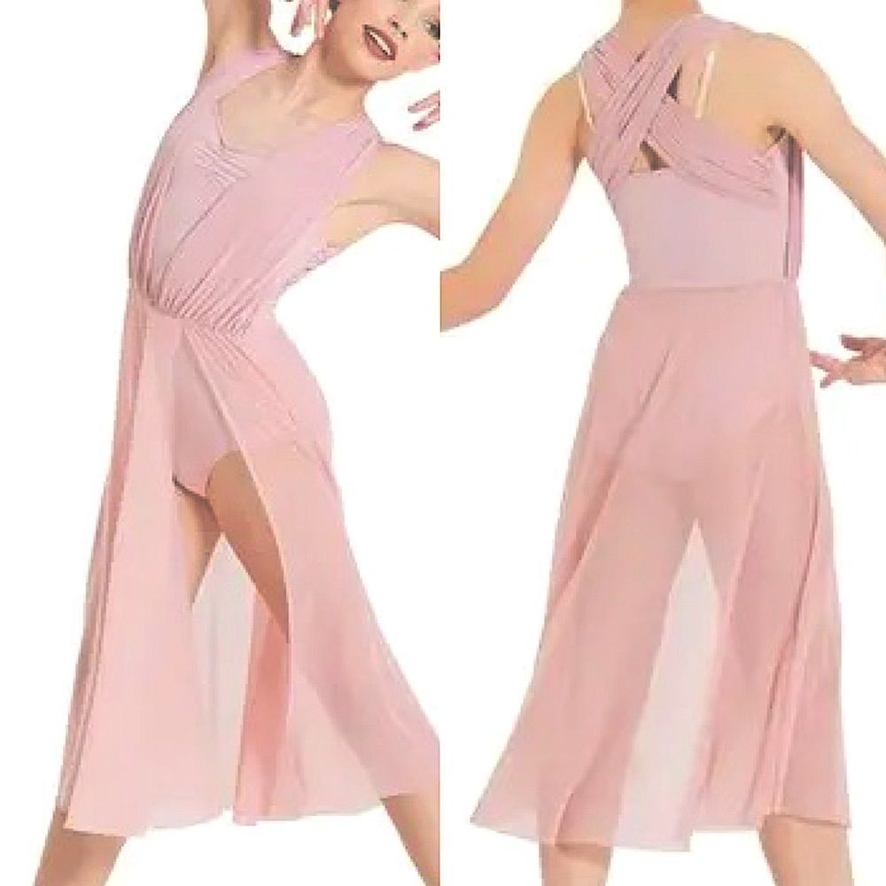 Weissman Dance Costume lyrical blush pink maxi Somewhere Only We Know 12296 XXLC